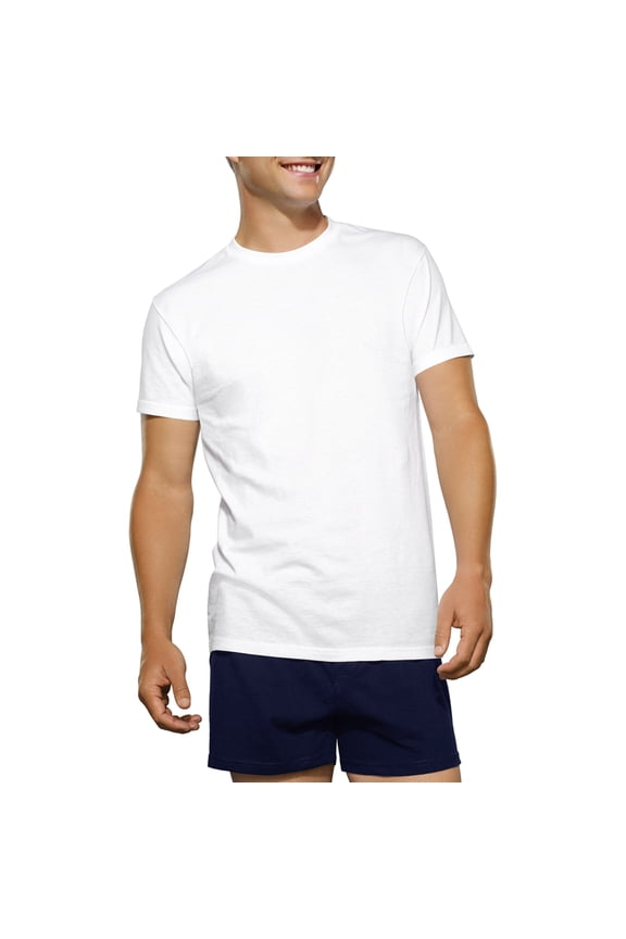 Men's White Crew T Shirts, 6+2 Bonus Pack