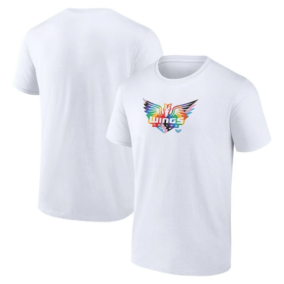 Men's White Dallas Wings Team Logo Pride T-Shirt