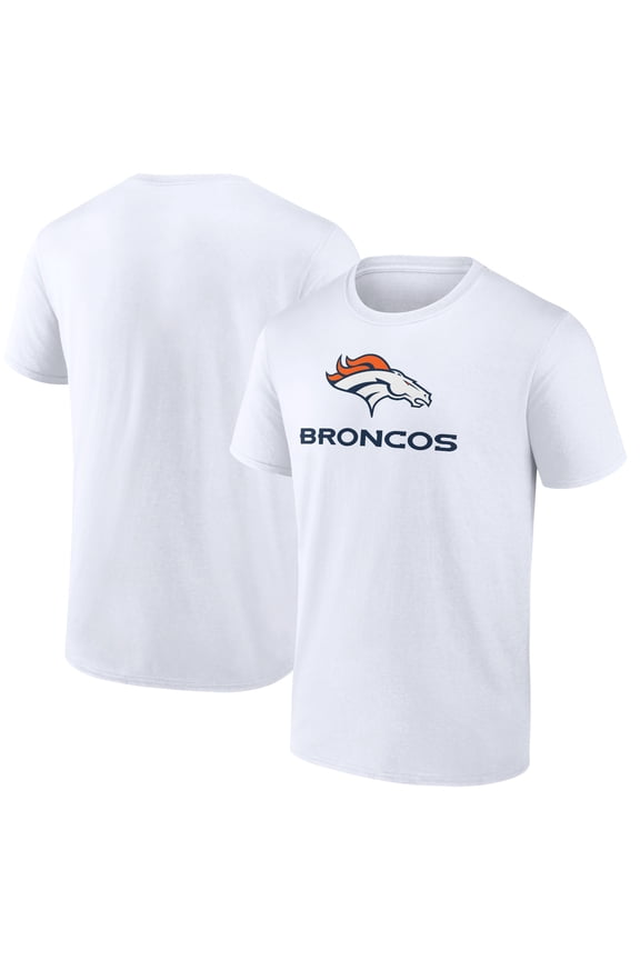 Men's White Denver Broncos Logo Team Lockup T-Shirt