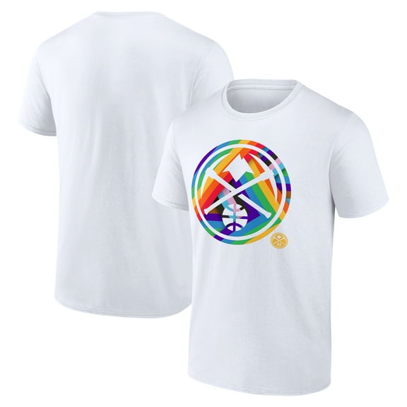 Men's White Denver Nuggets Team Logo Pride T-Shirt