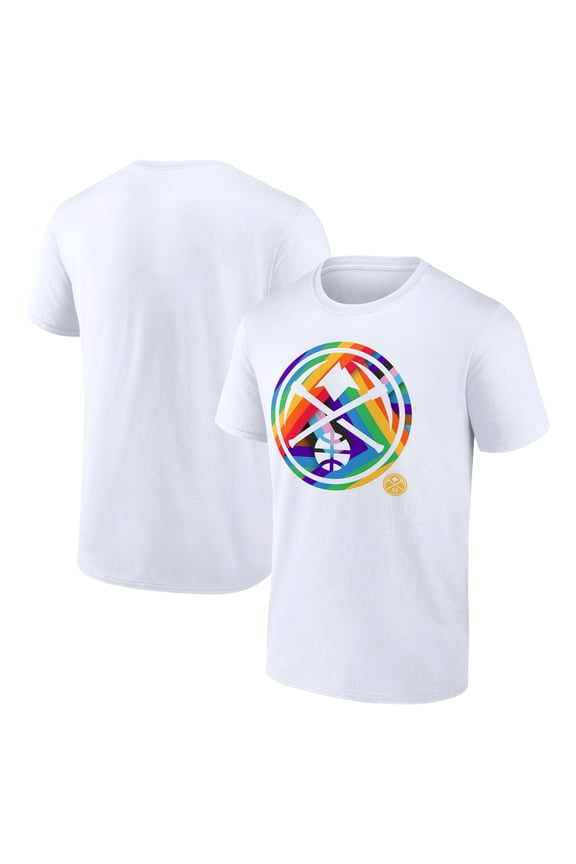 Men's White Denver Nuggets Team Logo Pride T-Shirt