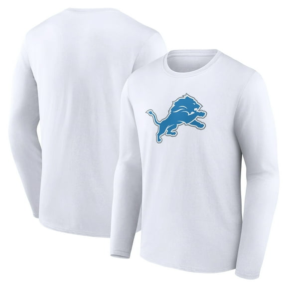 Men's  White Detroit Lions Primary Logo Long Sleeve T-Shirt