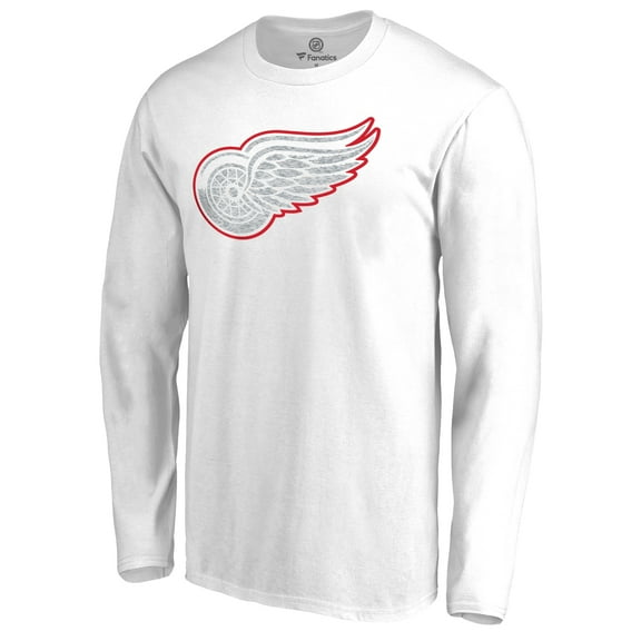 Men's White Detroit Red Wings White Out Long Sleeve T-Shirt