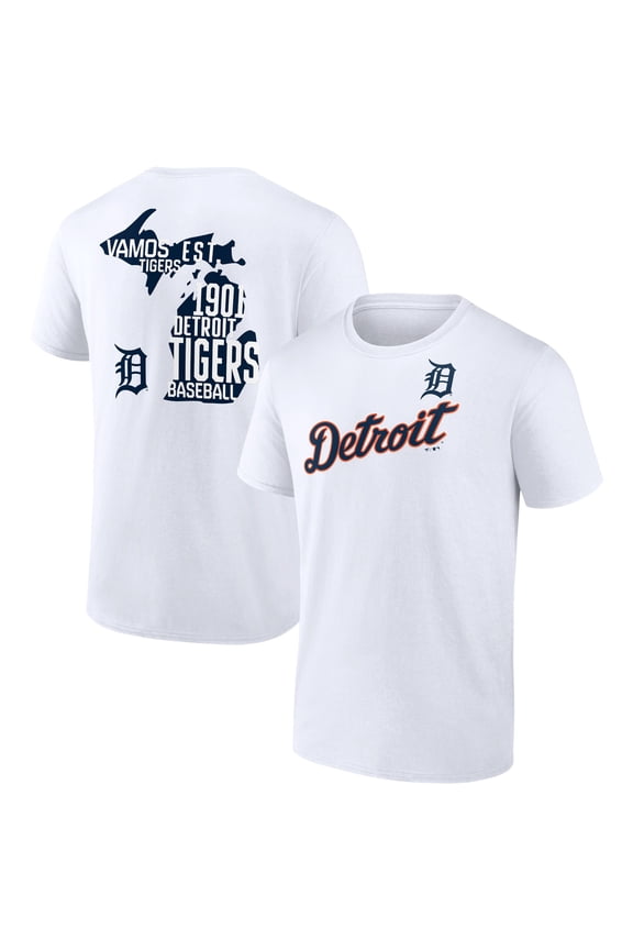 Men's White Detroit Tigers Team Hot Shot T-Shirt
