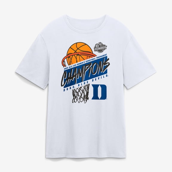 Men's White Duke Blue Devils 2026 ACC Women's Basketball Tournament Champions T-Shirt