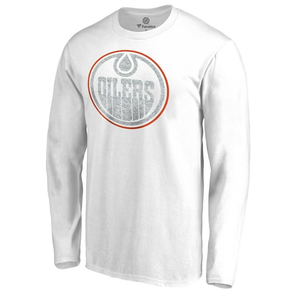 Men's White Edmonton Oilers White Out Long Sleeve T-Shirt