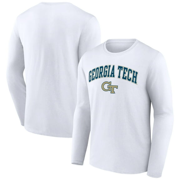 Men's White Georgia Tech Yellow Jackets Campus Long Sleeve T-Shirt