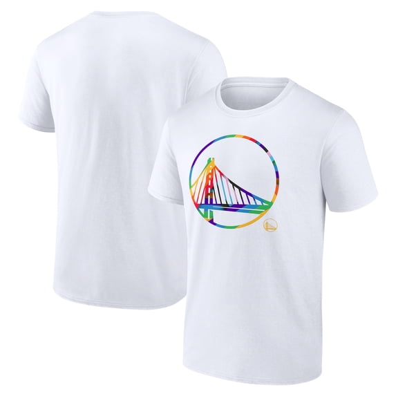 Men's White Golden State Warriors Team Logo Pride T-Shirt