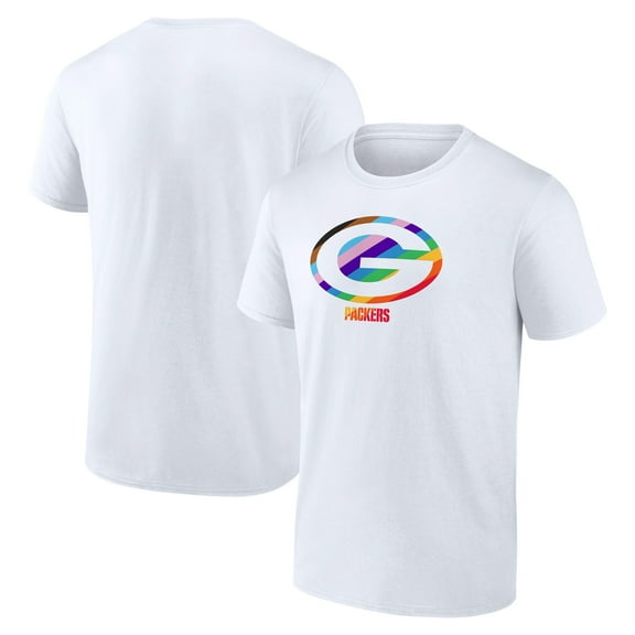 Men's White Green Bay Packers Logo Pride T-Shirt