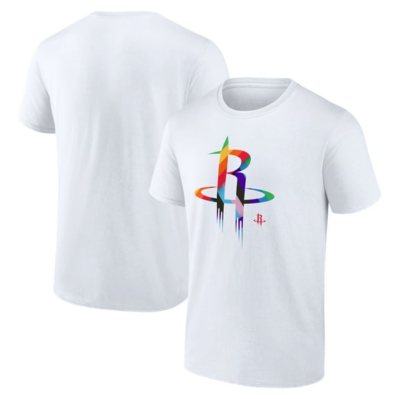 Men's White Houston Rockets Team Logo Pride T-Shirt