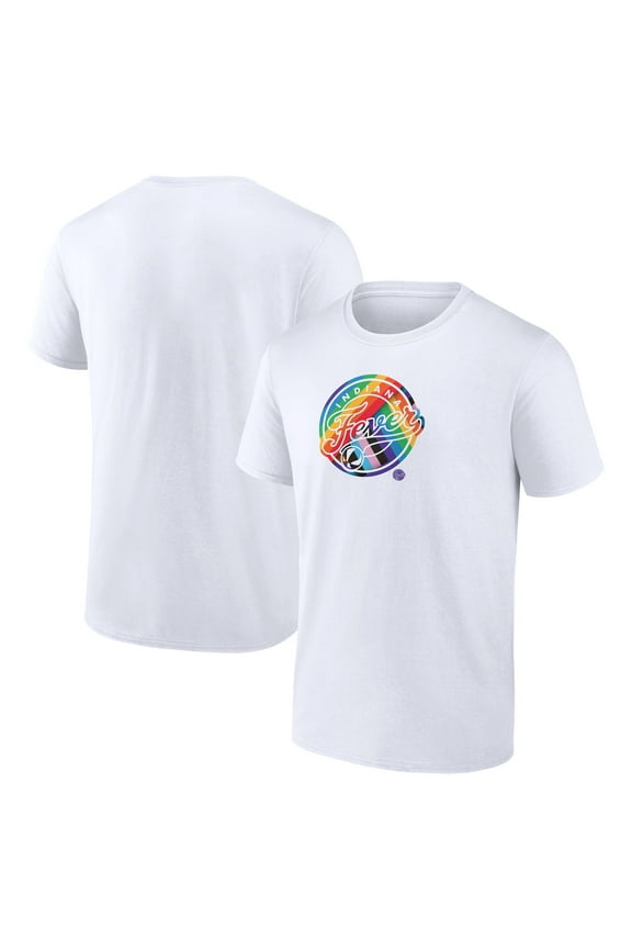 Men's White Indiana Fever Team Logo Pride T-Shirt