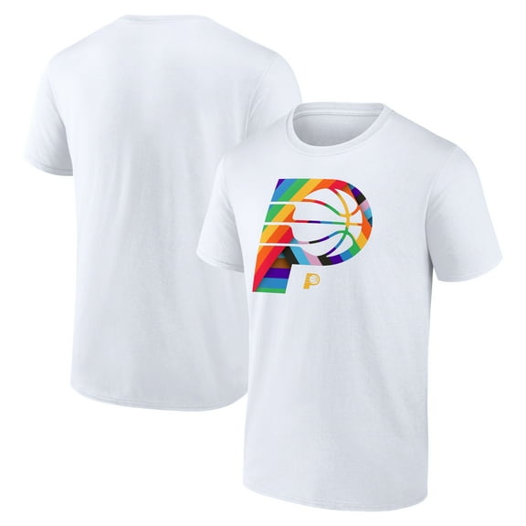 Men's White Indiana Pacers Team Logo Pride T-Shirt