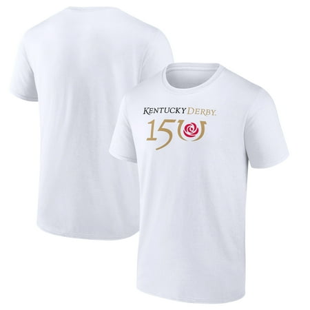 Men's White Kentucky Derby 150 Primary Logo T-Shirt