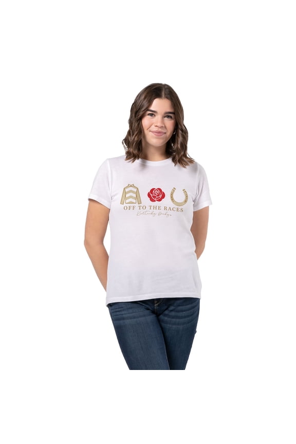 Women's White Kentucky Derby Off to the Races Intramural Classic Tri-Blend T-Shirt