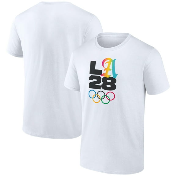 Men's White LA 2028 Summer Olympics Gradient T-Shirt