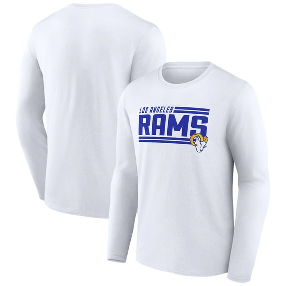 Men's White Los Angeles Rams On Side Stripe Team Long Sleeve T-Shirt