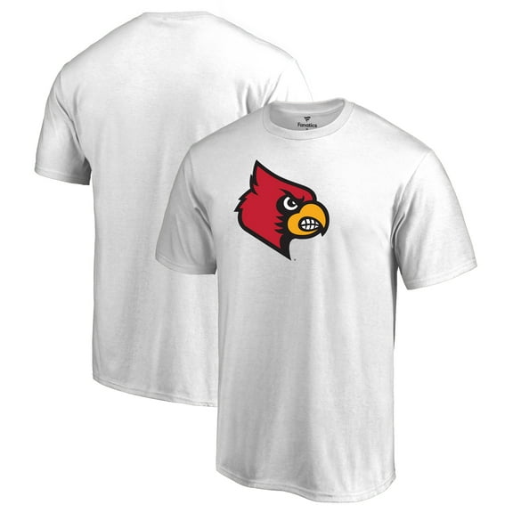 Men's White Louisville Cardinals Primary Team Logo T-Shirt