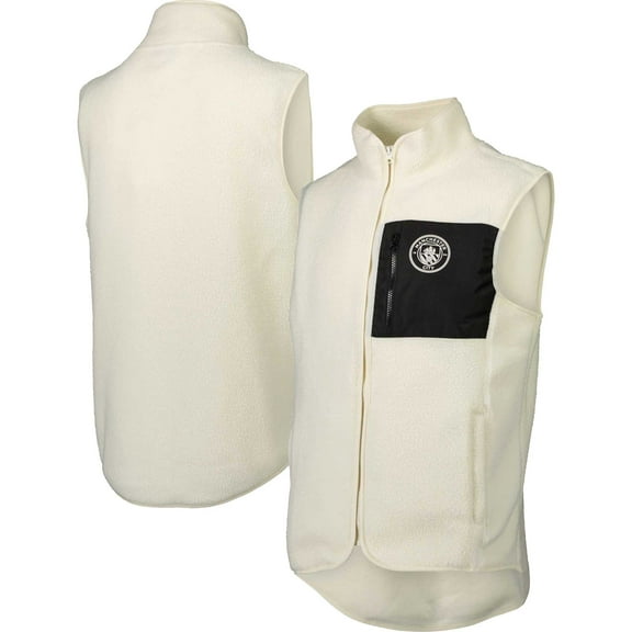 Men's White Manchester City Pile Full-Zip Vest