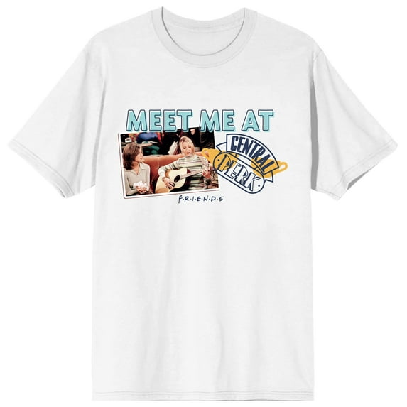 Men's White Meet Me at Central Perk Friends T-Shirt