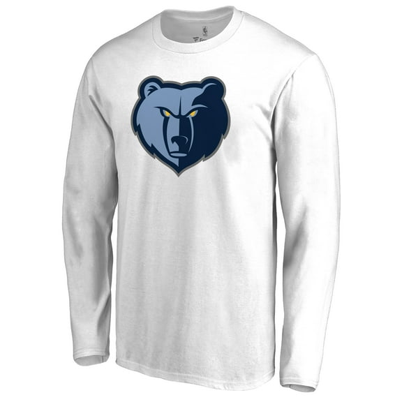 Men's White Memphis Grizzlies Primary Logo Long Sleeve T-Shirt