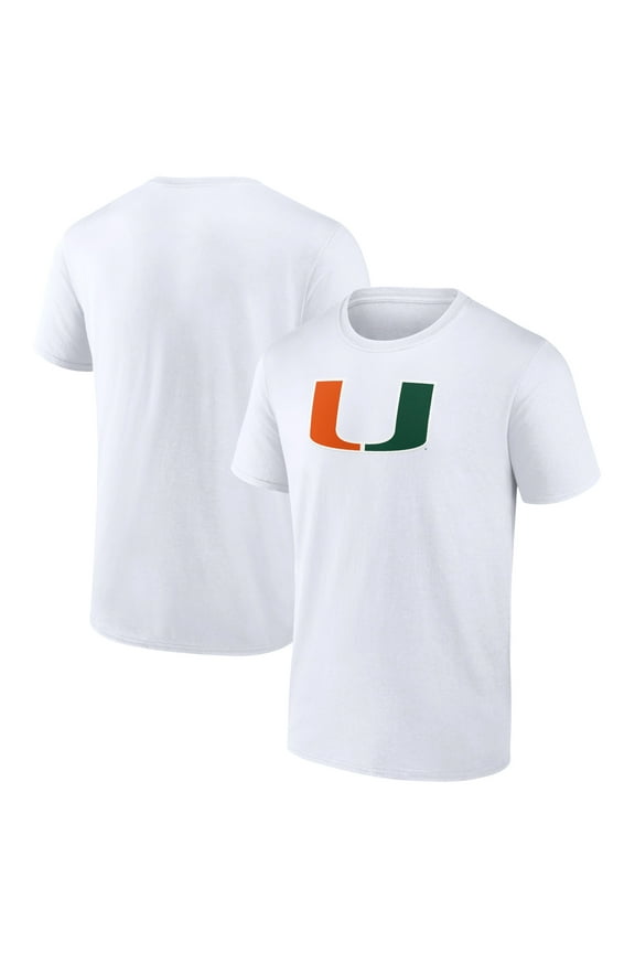 Men's White Miami Hurricanes Logo T-Shirt