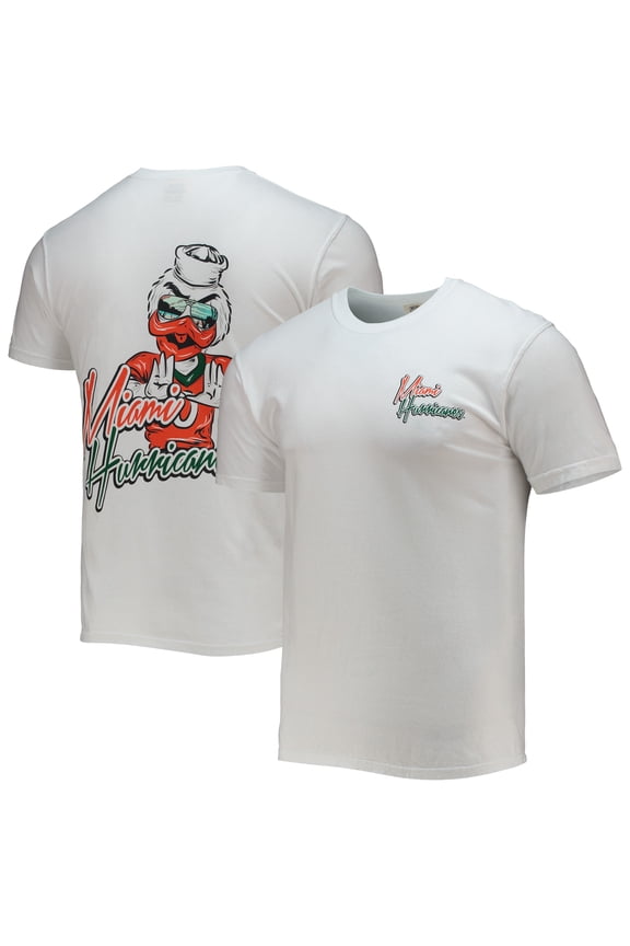 Men's White Miami Hurricanes Mascot Bandana T-Shirt