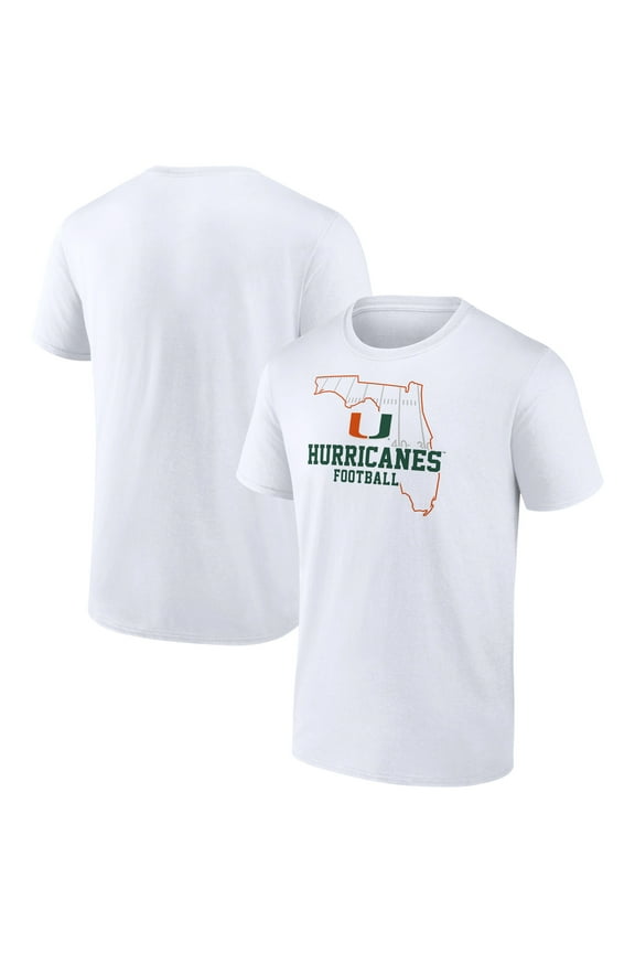 Men's White Miami Hurricanes State Field T-Shirt