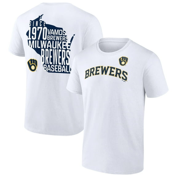 Men's White Milwaukee Brewers Team Hot Shot T-Shirt
