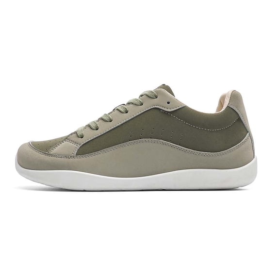 Men's White Minimalist Sneakers with Gum Sole, Breathable Casual Barefoot Shoes