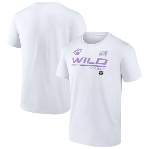Men's White Minnesota Wild NHL Hockey Fights Cancer T-Shirt