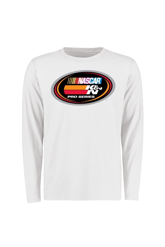 Men's White NASCAR K&N Pro Series Logo Long Sleeve T-Shirt