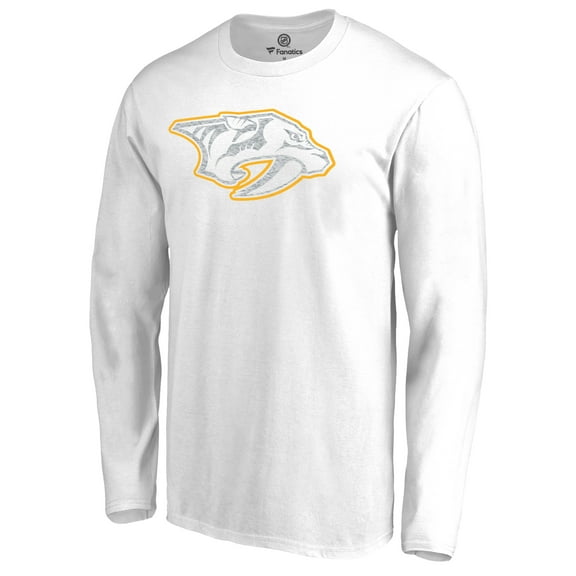 Men's White Nashville Predators White Out Long Sleeve T-Shirt