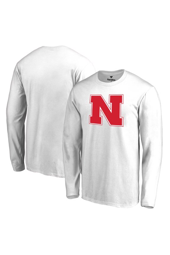 Men's White Nebraska Huskers Primary Logo Long Sleeve T-Shirt
