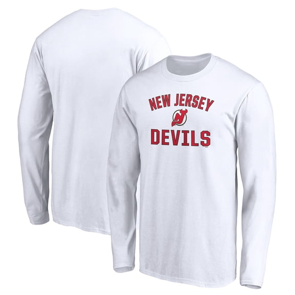 Men's White New Jersey Devils Victory Arch Long Sleeve T-Shirt