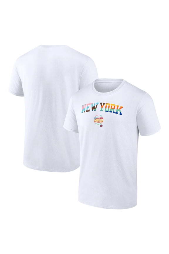 Men's White New York Knicks Pride T-Shirt