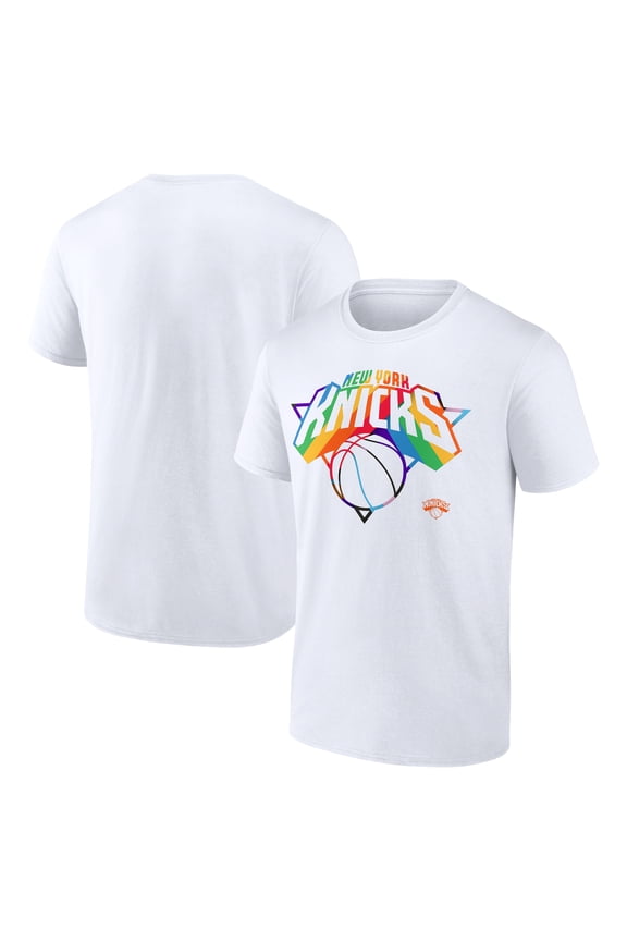 Men's White New York Knicks Team Logo Pride T-Shirt