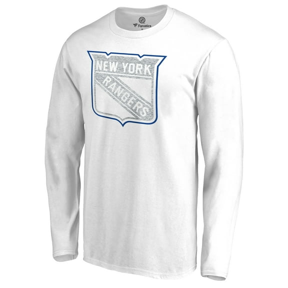 Men's White New York Rangers White Out Long Sleeve T-Shirt
