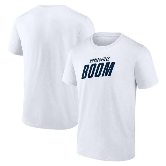 Men's White Noblesville Boom Club T-Shirt
