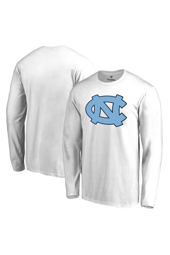 Men's White North Carolina Tar Heels Primary Logo Long Sleeve T-Shirt