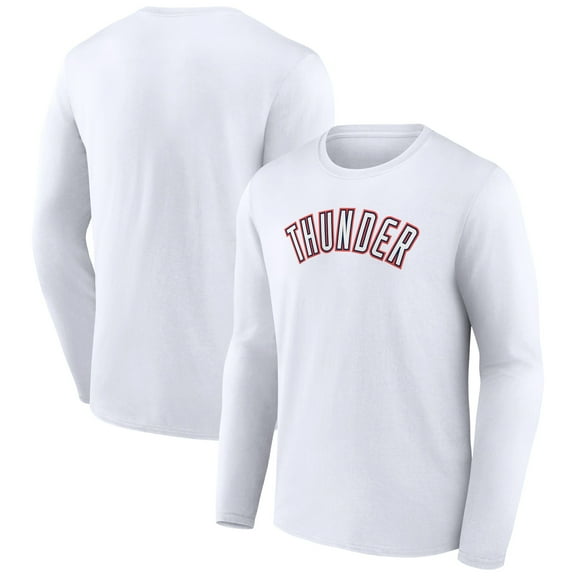 Men's White Oklahoma City Thunder Alternate Logo Long Sleeve T-Shirt