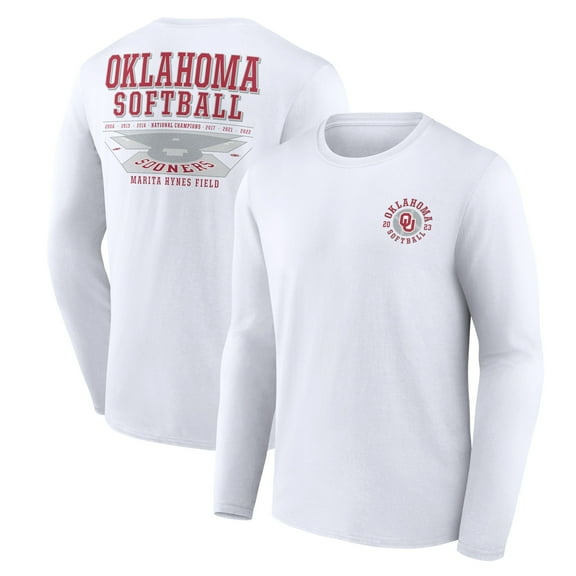 Men's White Oklahoma Sooners Softball Fan Long Sleeve T-Shirt