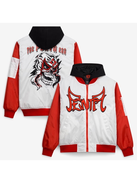 Men's White Penta Full-Zip Hooded Jacket