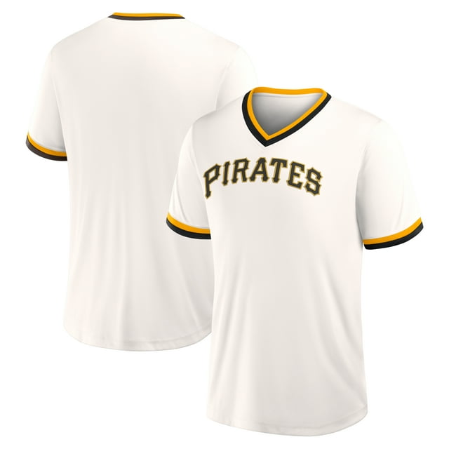 Pittsburgh Pirates Men’s White Race Ahead Poly V-Neck Fashion Top, Up to Size 3XL