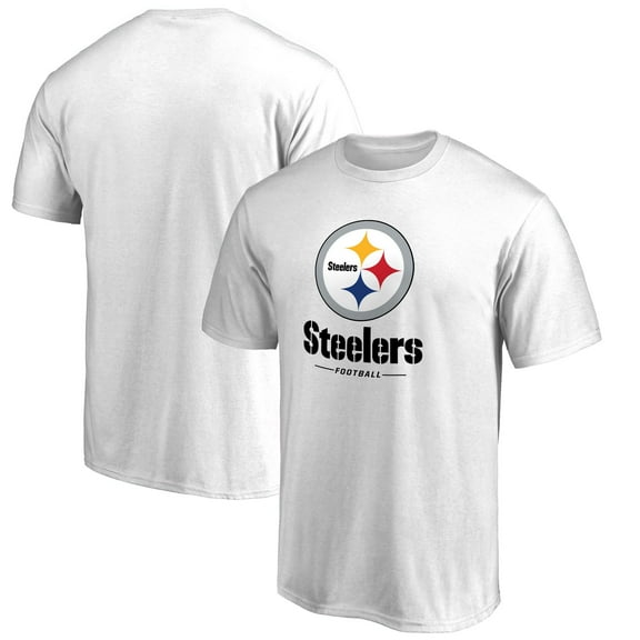 Men's White Pittsburgh Steelers Team Lockup 2 T-Shirt