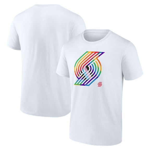 Men's White Portland Trail Blazers Team Logo Pride T-Shirt