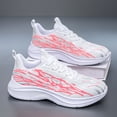 thumbnail image 1 of Men's White Red Gradient Mesh Lightweight Lace Up Casual Running Sneakers, Breathable Non-Slip Wide Toe Gym Outdoor Walking Trainers, 1 of 8