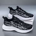 thumbnail image 1 of Men's White Red Gradient Mesh Lightweight Lace Up Casual Running Sneakers, Breathable Non-Slip Wide Toe Gym Outdoor Walking Trainers, 1 of 8