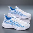 thumbnail image 1 of Men's White Red Gradient Mesh Lightweight Lace Up Casual Running Sneakers, Breathable Non-Slip Wide Toe Gym Outdoor Walking Trainers, 1 of 8