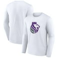 thumbnail image 1 of Men's White Sacramento Kings Alternate Logo Long Sleeve T-Shirt, 1 of 3