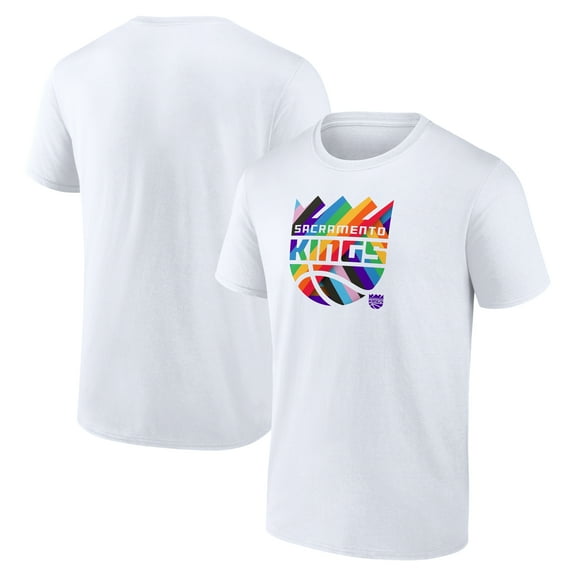 Men's White Sacramento Kings Team Logo Pride T-Shirt